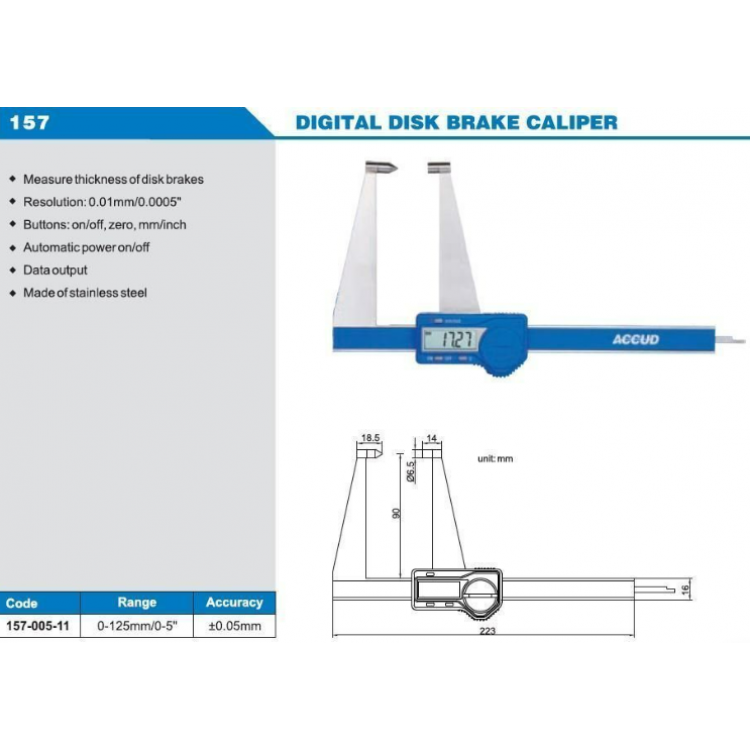 Accud Dijital Fren Diski Kumpası 125mm | 157-005-11