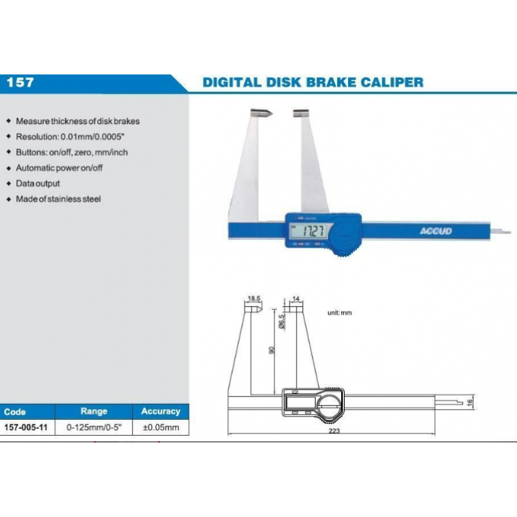 Accud Dijital Fren Diski Kumpası 0-150mm | 165-006-11
