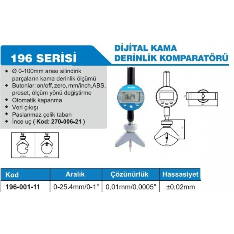 ACCUD Dijital Kama Derinlik Komparatörü |  196-001-11