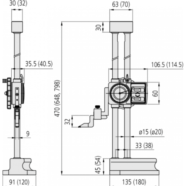 Mitutoyo Çift Gösterge Yükseklik Mihengiri  | 192-132